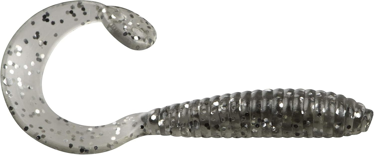 Bobby Garland Hyper Grub Curly-Tail Swim-Bait Crappie Fishing Lure, Accessories for Freshwater Fishing, 2", Pack of 18, Smoke Silver