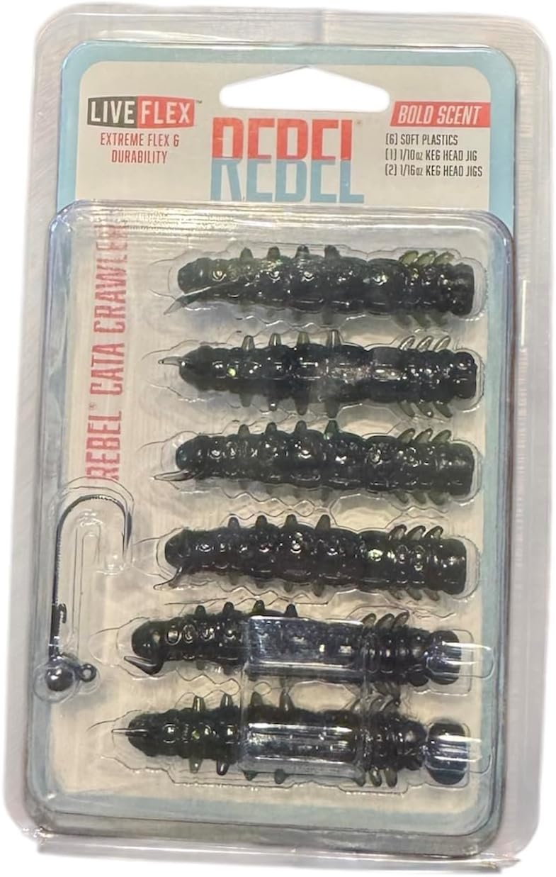 Rebel Cata Crawler Live Flex 1-1/10oz Jig Head 2–1/16oz 6Pk ~ Catalpa