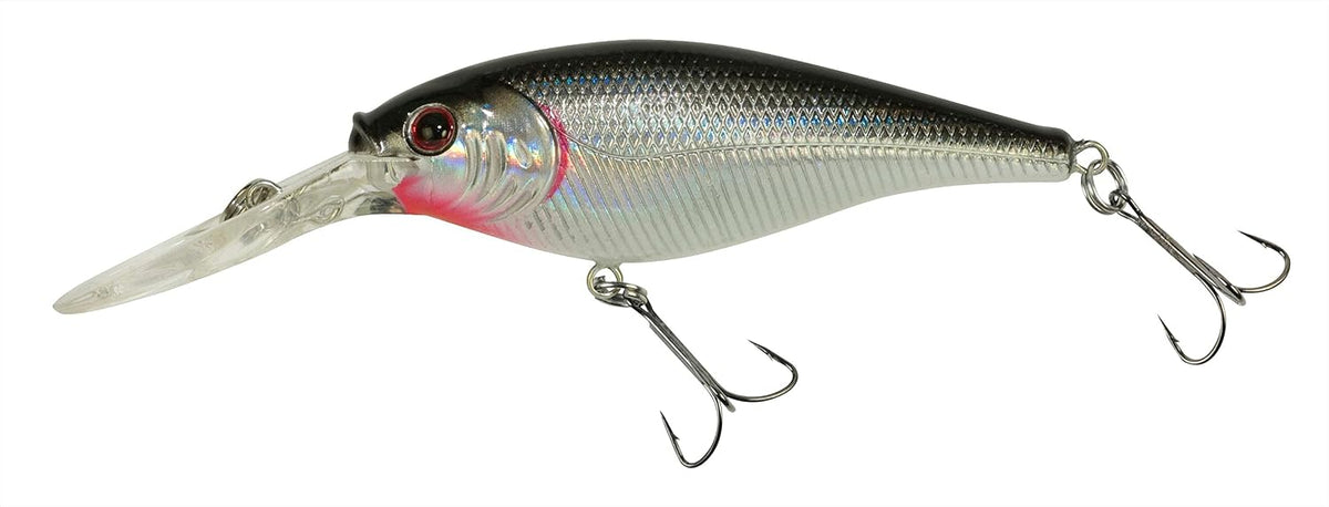 Berkley Flicker Shad Fishing Lure, Black Silver, 5/16 oz, 2 3/4in | 7cm Crankbaits, Size, Profile and Dive Depth Imitates Real Shad, Equipped with Fusion19 Hook