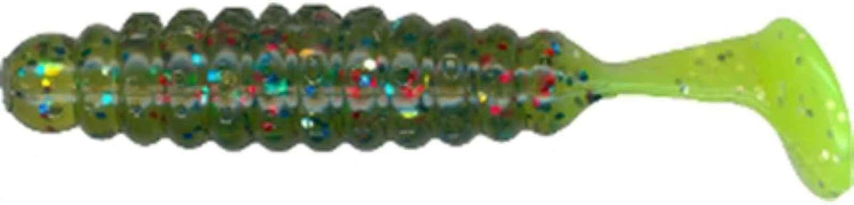 Slider 1-1/2-Inch Chartreuse Crappie/Panfish Grub Lure, 1.5-Inch, 1 Piece