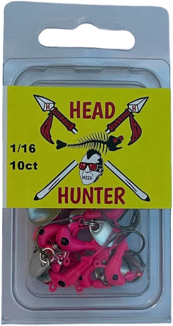 Head Hunter Horse Head jig Hooks with Spinner Blade~ 10 pk (Pink)