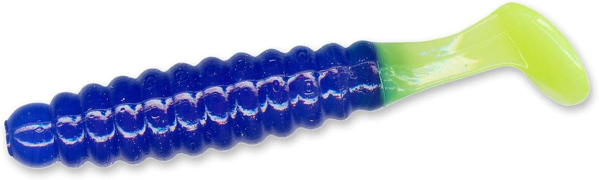 Slider Crappie/Panfish Grub Lure, 1-1/2-Inch, Blue Chartreuse