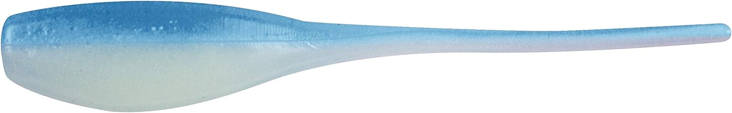 Bobby Garland Mo' Glo 2" Baby Shad Glow-in-the-Dark Soft Plastic Fishing Lure, Fishing Gear and Accessories, 18 per Pack, Blue Ghost