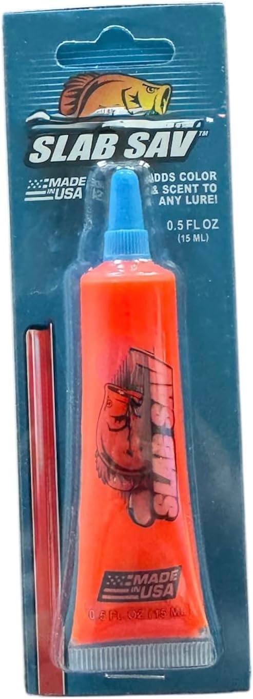 Lealand's Slab Sav Fishing Lure Scent Additive, 0.5 FL OZ, Adds Color & Scent, Made in USA ~ Choose Your Color (Orange)
