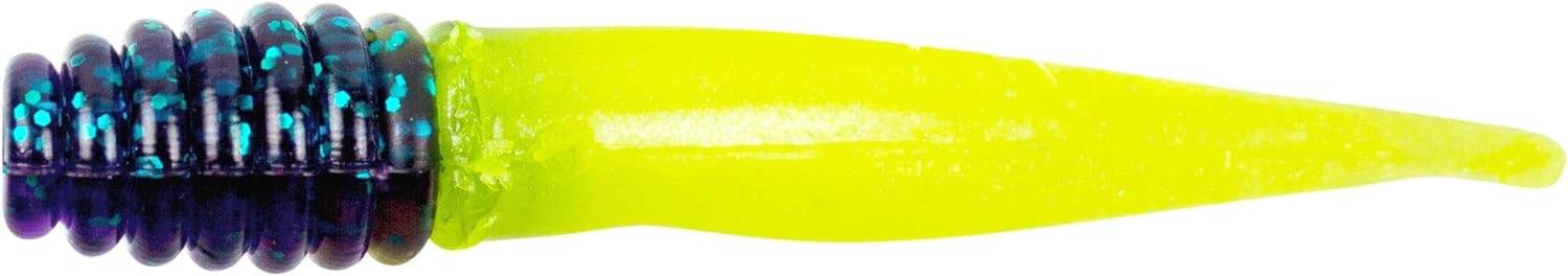 Bobby Garland Slab Slay'R Soft Plastic Crappie Fishing Lure, Fishing Gear and Accessories, 2", Junebug Pearl Chartreuse