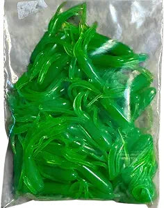New 50 pk 1.5" Southern Crappie Pro Fishing Tube Jig Skirts Perch Bluegill Bream All-Purpose Freshwater Equipment Saltwater Lure Bait Kit Little Hustler (Electric Lime)