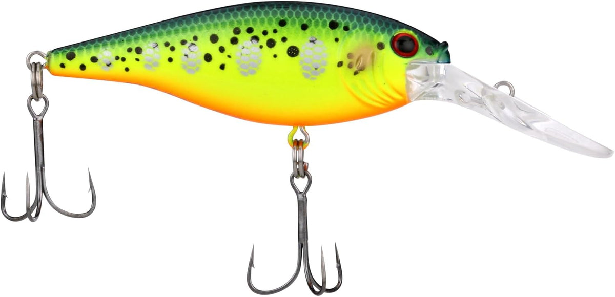 Berkley Flicker Shad Fishing Lure, Firetiger, 5/16 oz, 2 3/4in | 7cm Crankbaits, Size, Profile and Dive Depth Imitates Real Shad, Equipped with Fusion19 Hook