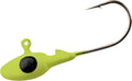 Crappie Pro Mo' Glo Glow-in-The-Dark Jig Heads for Soft Plastic Crappie Fishing Baits, Accessories for Freshwater Fishing, Pack of 10, Chartreuse Glo, 1/8 oz