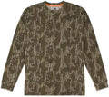 Men's Mossy Camo Long Sleeve Crew Neck T-Shirt, Hunting Camouflage Pattern ~ 2XL
