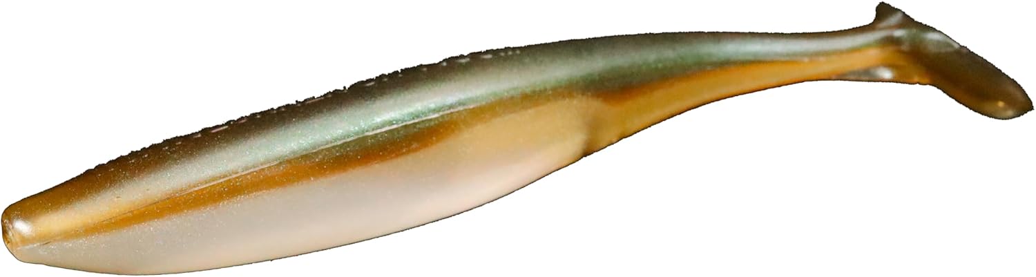 Lunker City Fishing 5" SwimFish Swimbait with Tail Soft Plastic Bass Lure Swimming Action Swim Bait, 4 Per Bag, Made in The USA - 06 Arkansas Shiner