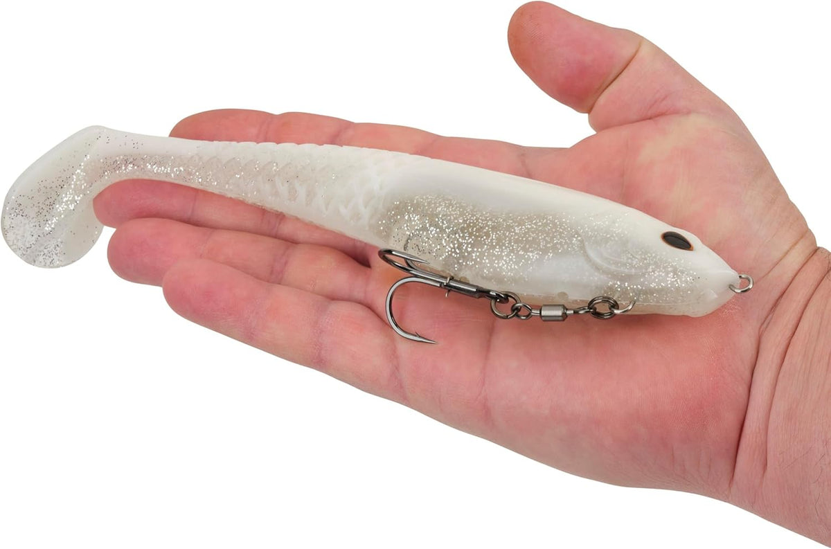 Berkley PowerBait® CullShad Fishing Bait, Sight Flash, 8 in, Soft Swimbait, Equipped with Fusion19TM Hook, Smart Weighting System