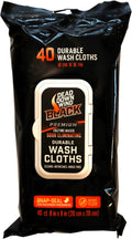 DEAD DOWN WIND Black Premium Unscented Wash Cloths - 40 Count
