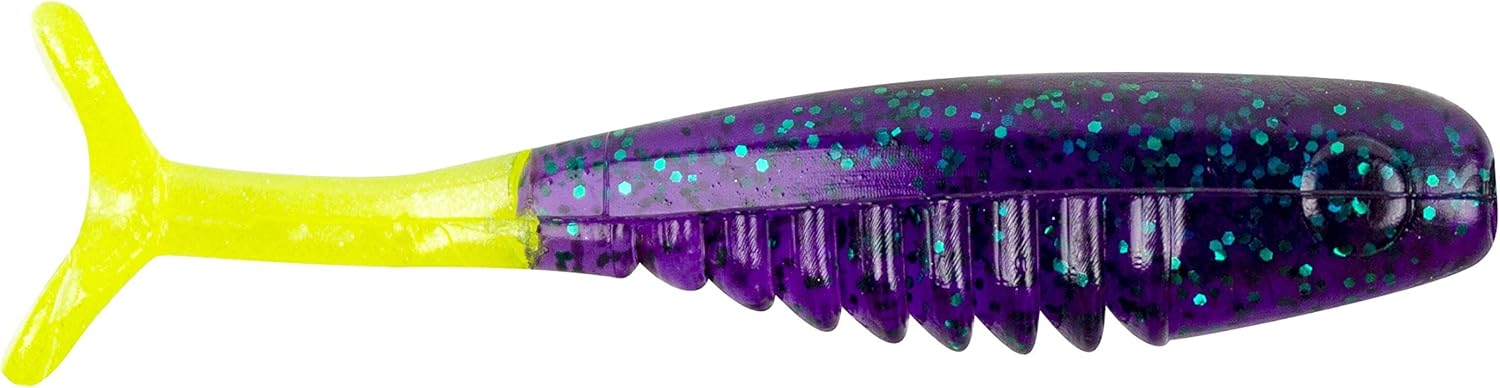 Bobby Garland Slab Hunt'R Soft Plastic Crappie Fishing Lure, 2.25", Fishing Gear and Accessories, Pack of 10, Junebug Chartreuse