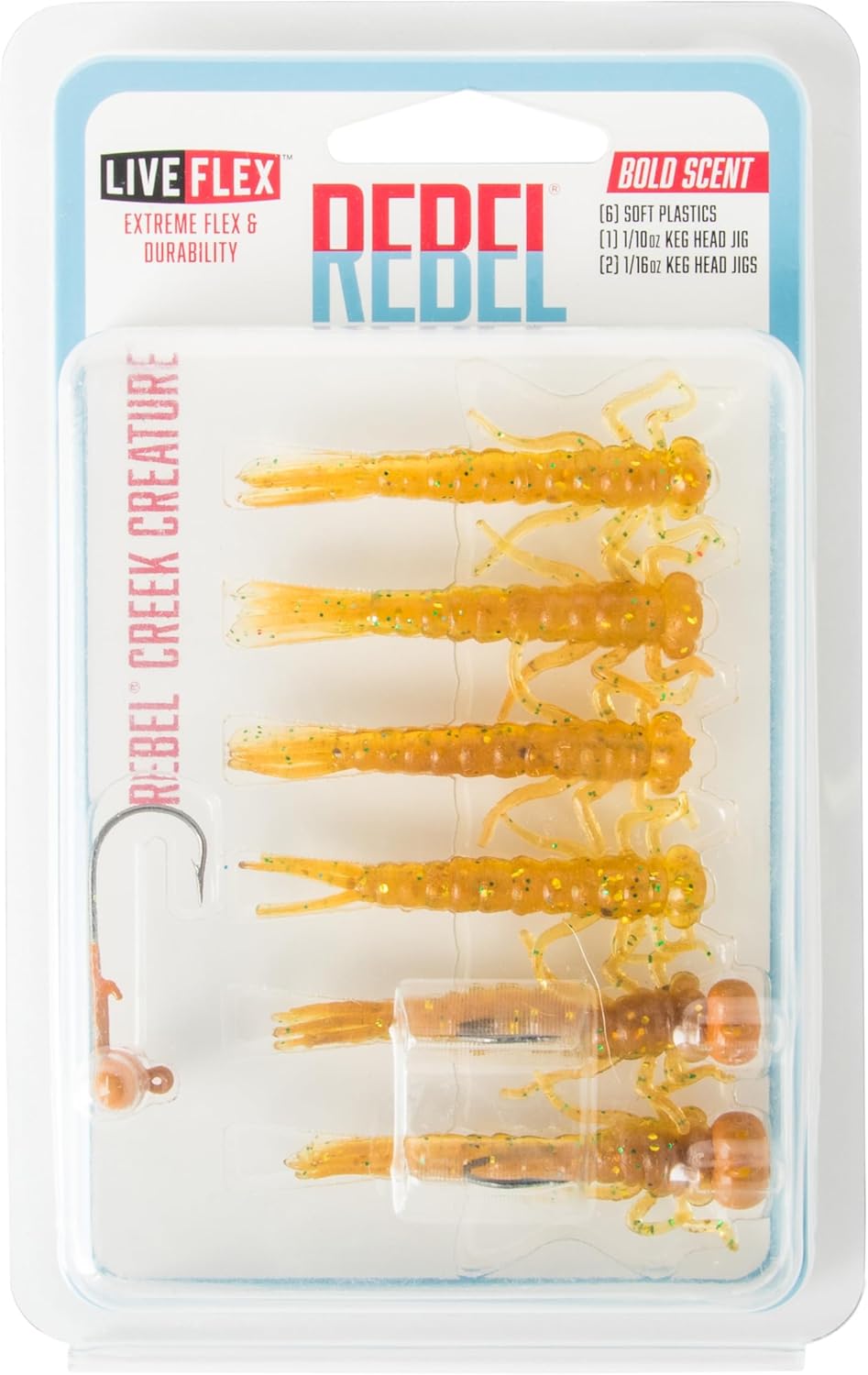 Rebel LIVEFLEX™ Creek Creature Soft Plastic - Stream Larva - 1.875"