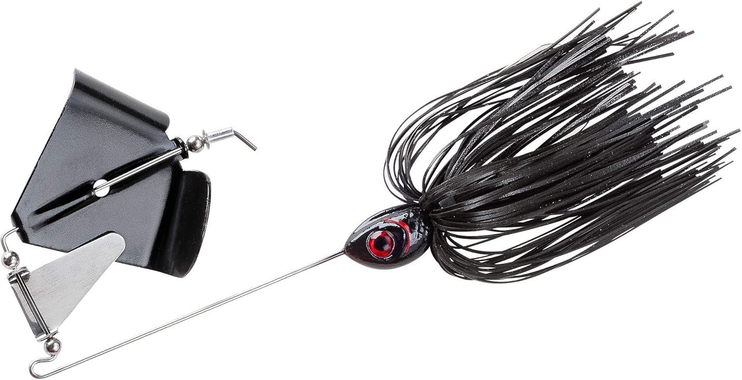 Booyah BYB38-608 Buzz Bait, 3/8-Ounce, Black/Black Alum Clacker, Model:BYB38608