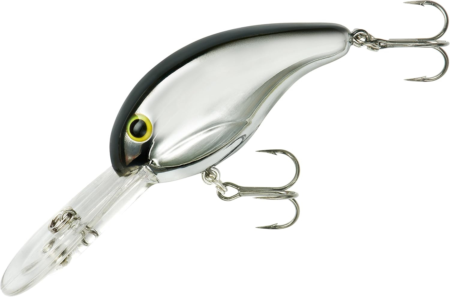 BANDIT LURES Series 300 Crankbait Bass Fishing Lures, Fisghing Accessories, Dives to 12-feet Deep, 2', 1/4 oz, Chrome Black Back, (BDT331)