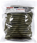 Yum Lures Dinger Classic Worm All-Purpose Soft Plastic Bass Fishing Lure 100 Pack, Green Pumpkin Flake, 5 Inch