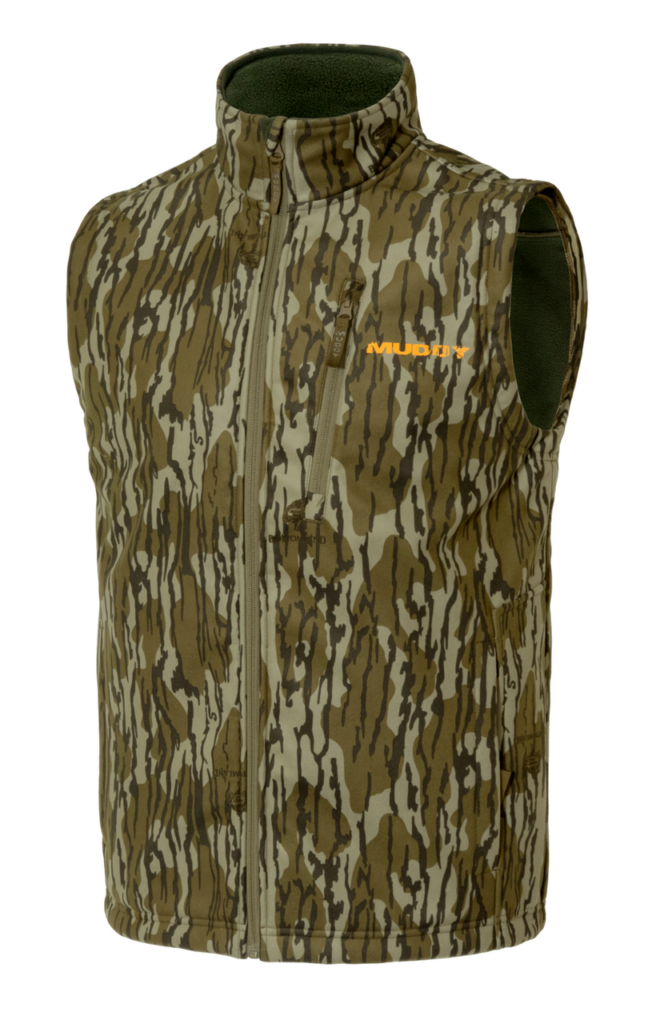 Muddy Outdoors Men's TRX Softshell Vest Mossy Oak Bottomland 3XL