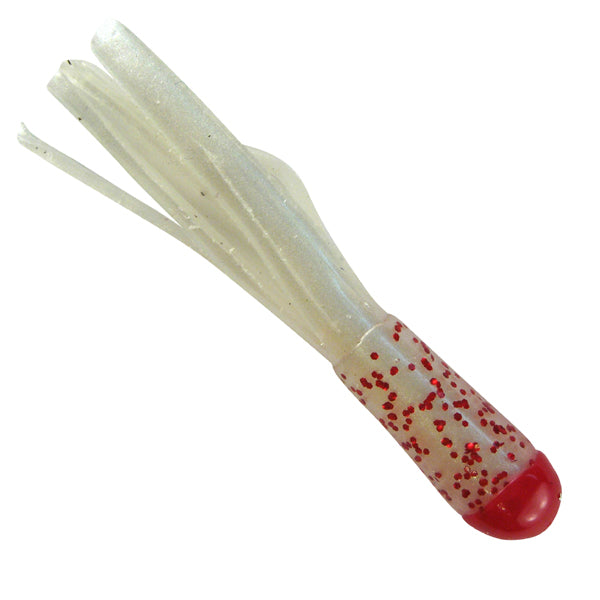 New 50 pk 1.5" Crappie Fishing Tube Jig Skirts Perch Bluegill Bream All-Purpose Freshwater Equipment Saltwater Lure Bait Kit (Red/Red Sparkle/White)