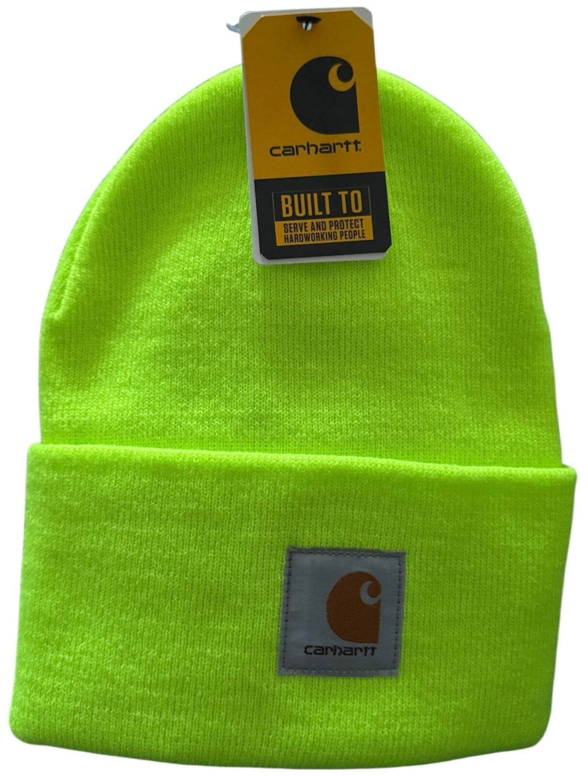 Carhartt Adult Unisex Knit Cuffed Beanie ~ Bright Lime ~ A18-BLM