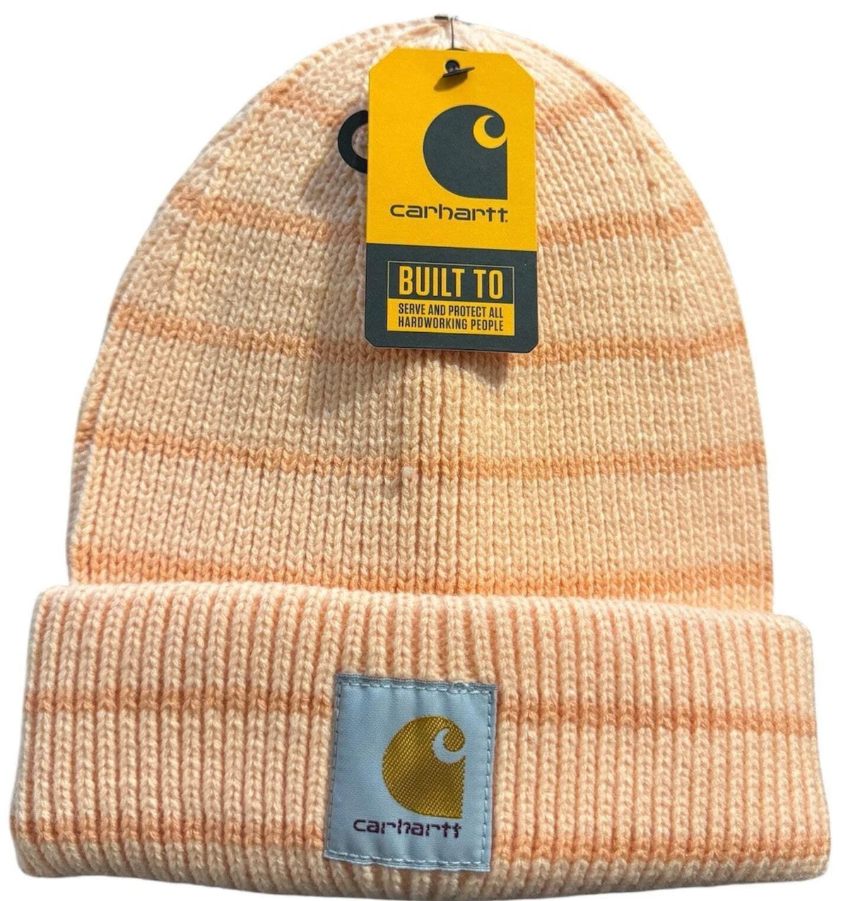 Carhartt Women’s Ribbed Peach Basic Beanie With Logo - One Size - NEW