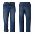 Blue Mountain Flannel Lined Carpenter Jeans Mens Utility Workwear Medium Wash